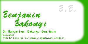benjamin bakonyi business card